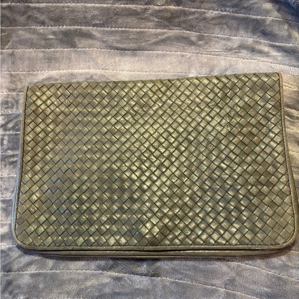 Woven Leather Charles unisex Bag -Grey